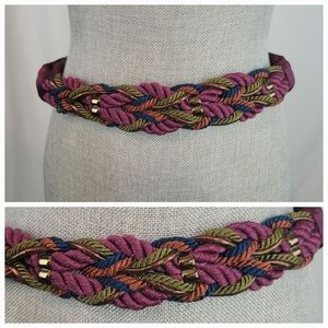 Vintage 80s Purple and Burgundy Art Belt by Carolyn Tanner